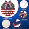 4th of July Welcome Door Sign Set, 2PCS Patriotic Round Wood Hanging Signs for Front Door, Porch, Wall & Window Independence Day Decorations